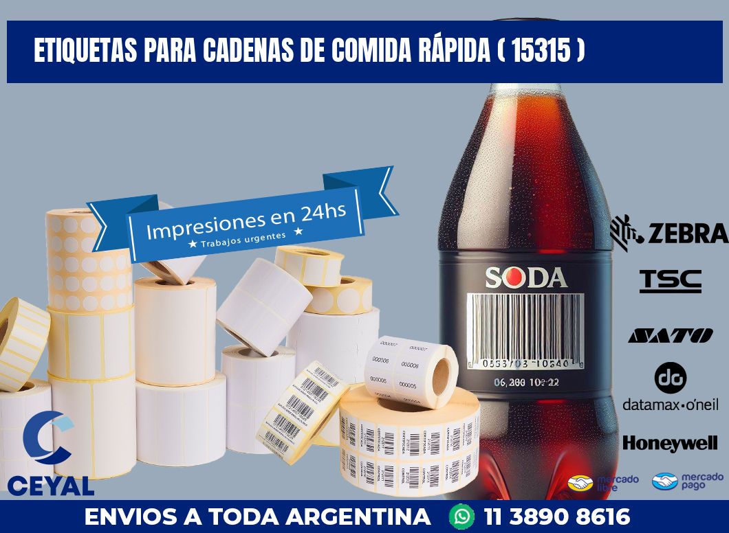 ETIQUETAS PARA CADENAS DE COMIDA RÁPIDA ( 15315 )