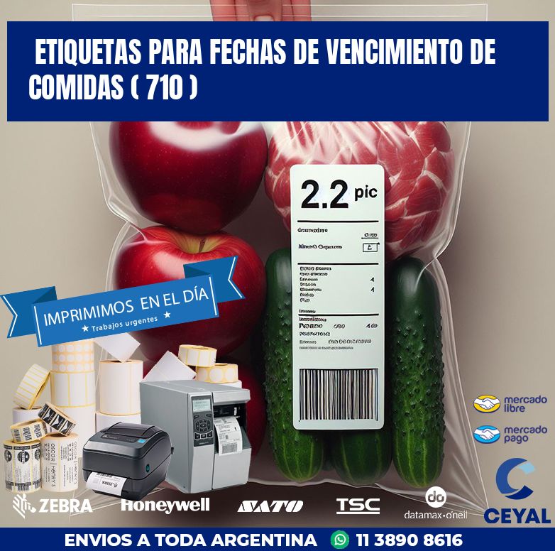 ETIQUETAS PARA FECHAS DE VENCIMIENTO DE COMIDAS ( 710 )