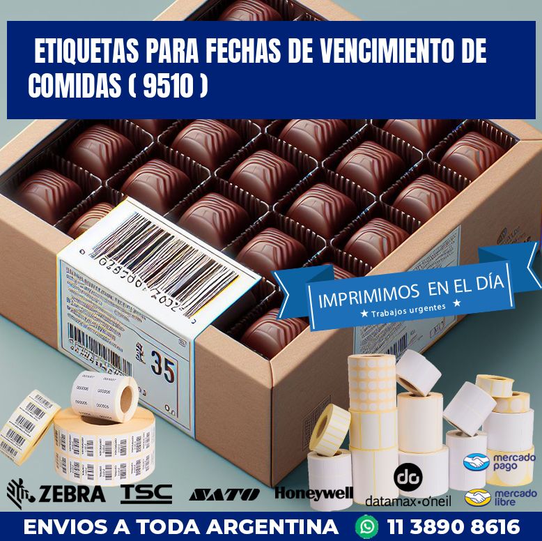 ETIQUETAS PARA FECHAS DE VENCIMIENTO DE COMIDAS ( 9510 )