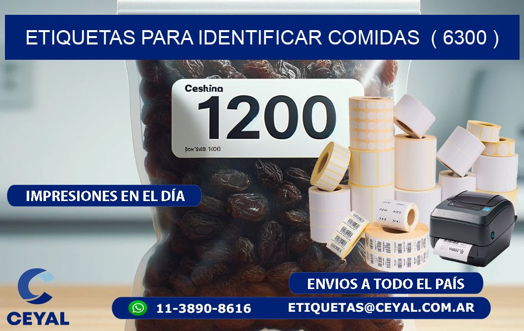 ETIQUETAS PARA IDENTIFICAR COMIDAS  ( 6300 )