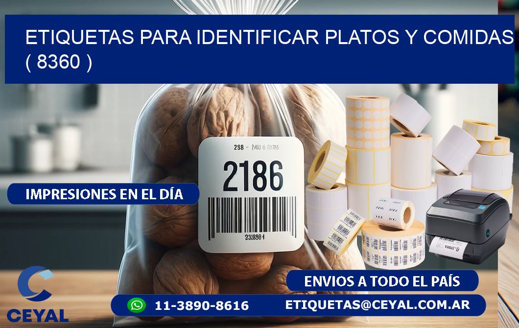 ETIQUETAS PARA IDENTIFICAR PLATOS Y COMIDAS  ( 8360 )