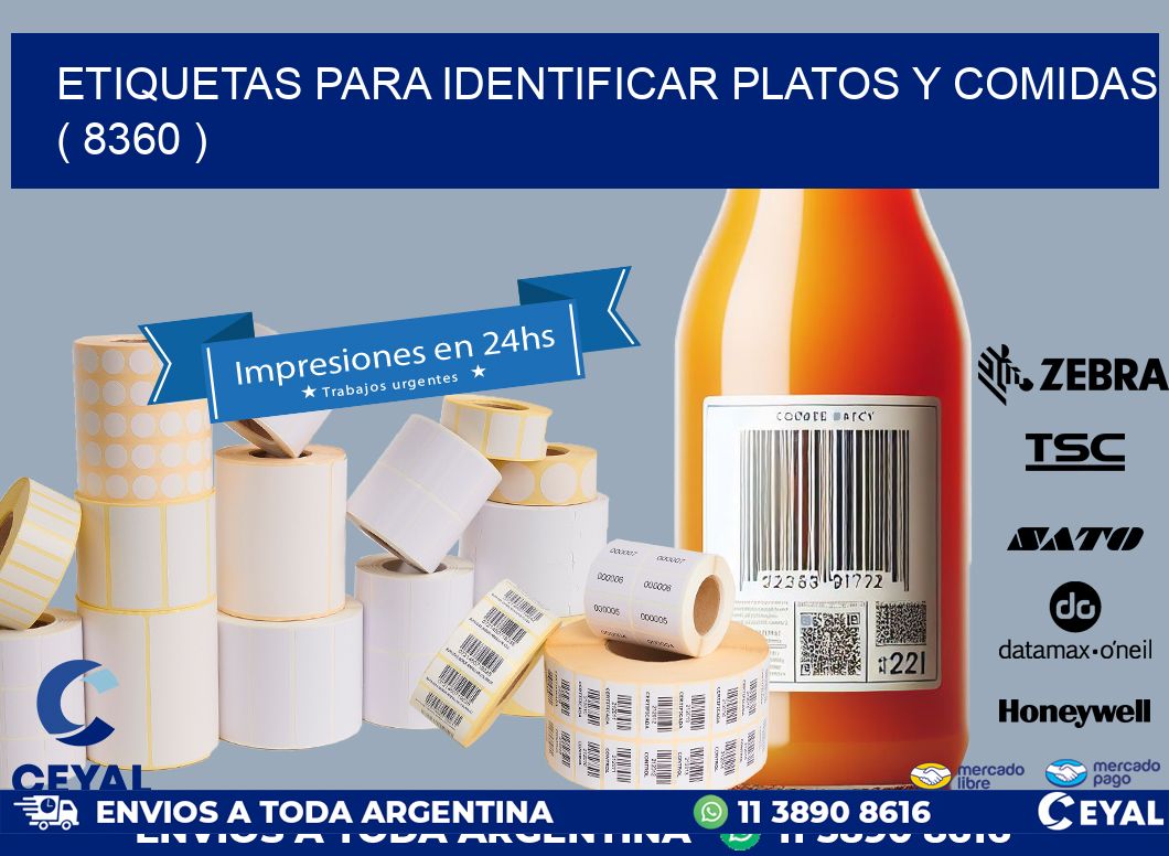ETIQUETAS PARA IDENTIFICAR PLATOS Y COMIDAS  ( 8360 )
