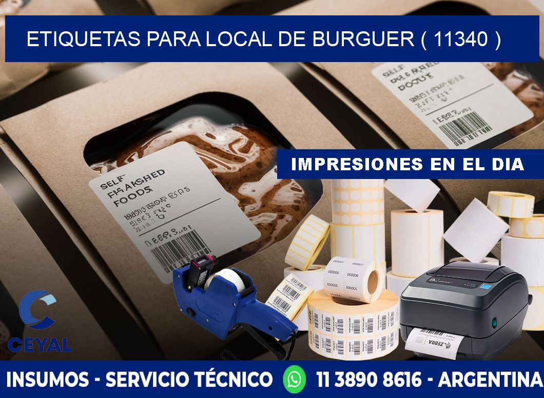 ETIQUETAS PARA LOCAL DE BURGUER ( 11340 )