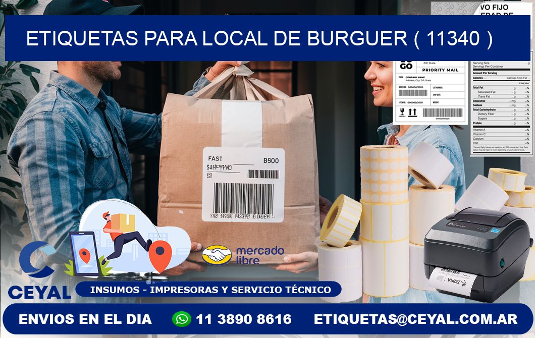 ETIQUETAS PARA LOCAL DE BURGUER ( 11340 )