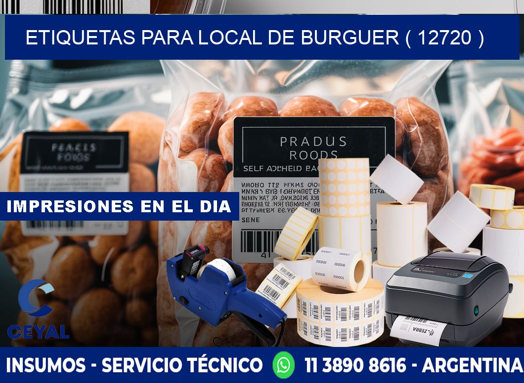ETIQUETAS PARA LOCAL DE BURGUER ( 12720 )