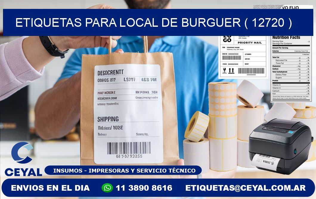 ETIQUETAS PARA LOCAL DE BURGUER ( 12720 )