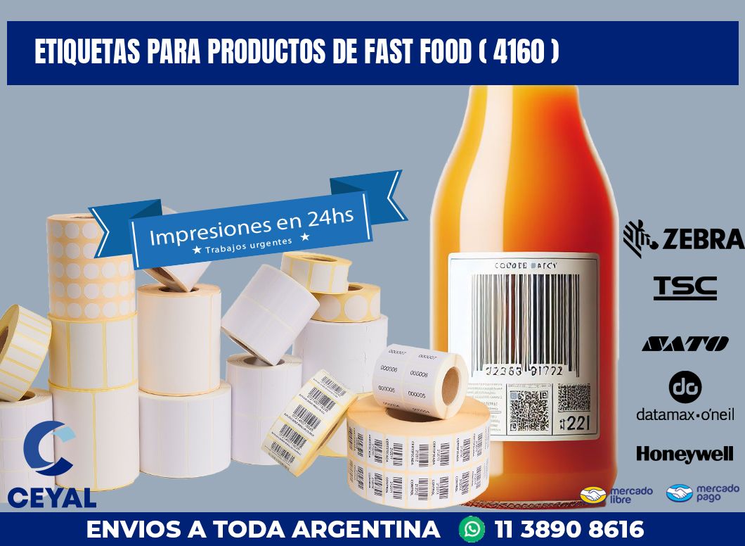 ETIQUETAS PARA PRODUCTOS DE FAST FOOD ( 4160 )