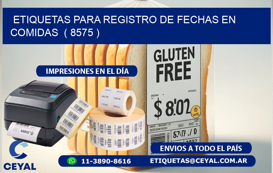 ETIQUETAS PARA REGISTRO DE FECHAS EN COMIDAS  ( 8575 )