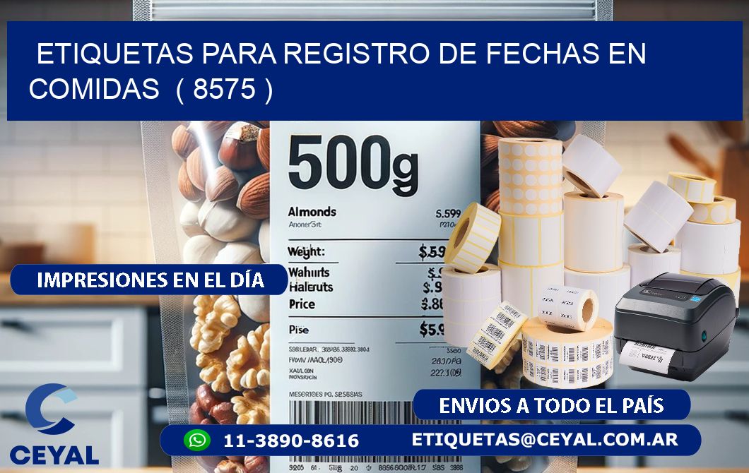 ETIQUETAS PARA REGISTRO DE FECHAS EN COMIDAS  ( 8575 )