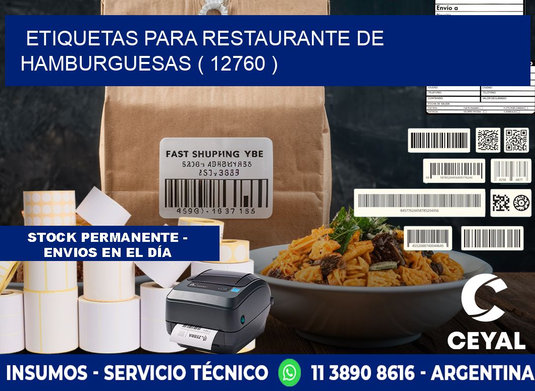 ETIQUETAS PARA RESTAURANTE DE HAMBURGUESAS ( 12760 )