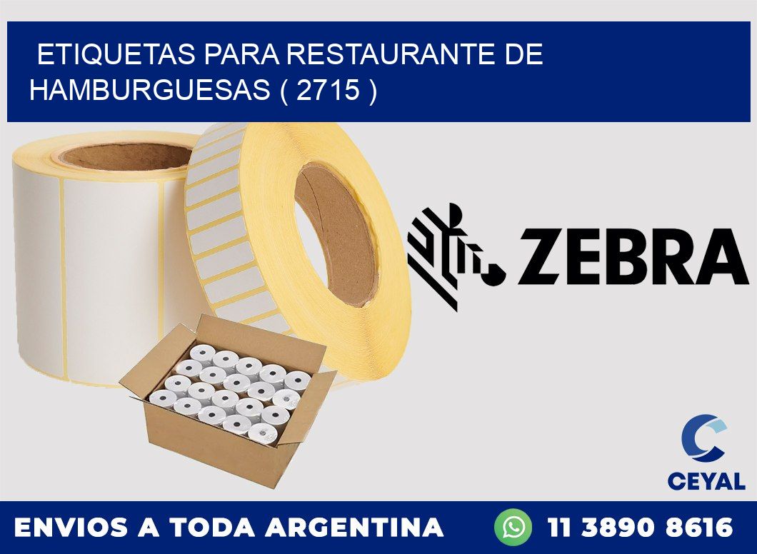 ETIQUETAS PARA RESTAURANTE DE HAMBURGUESAS ( 2715 )