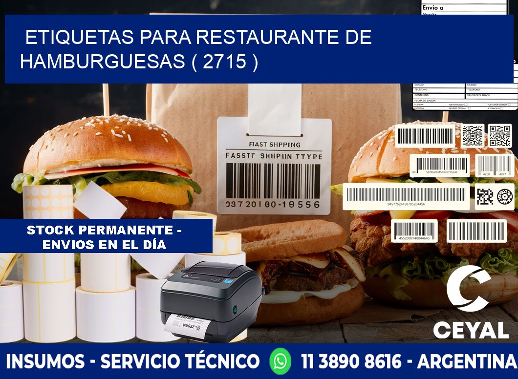 ETIQUETAS PARA RESTAURANTE DE HAMBURGUESAS ( 2715 )