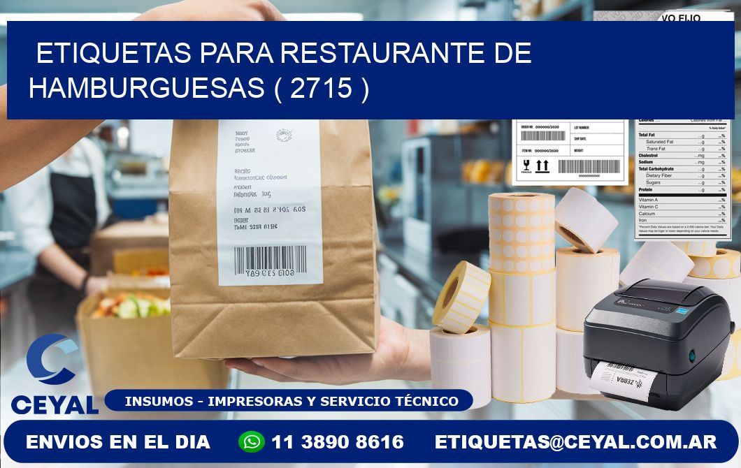 ETIQUETAS PARA RESTAURANTE DE HAMBURGUESAS ( 2715 )