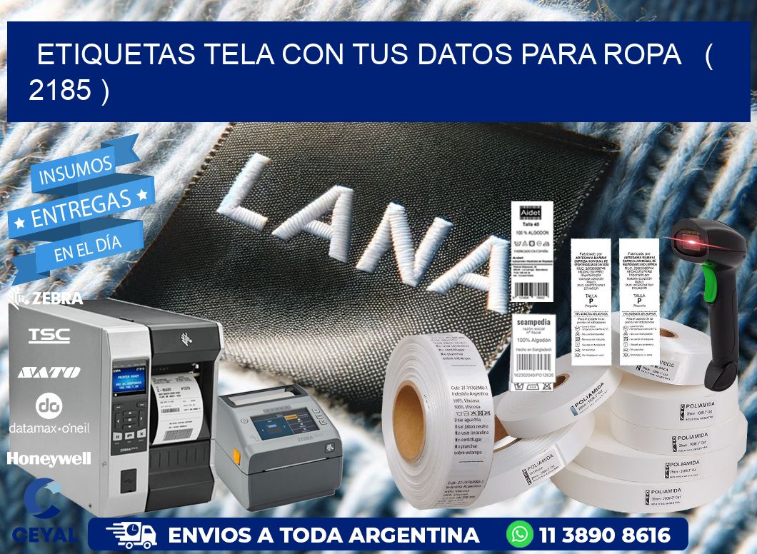 ETIQUETAS TELA CON TUS DATOS PARA ROPA   ( 2185 )