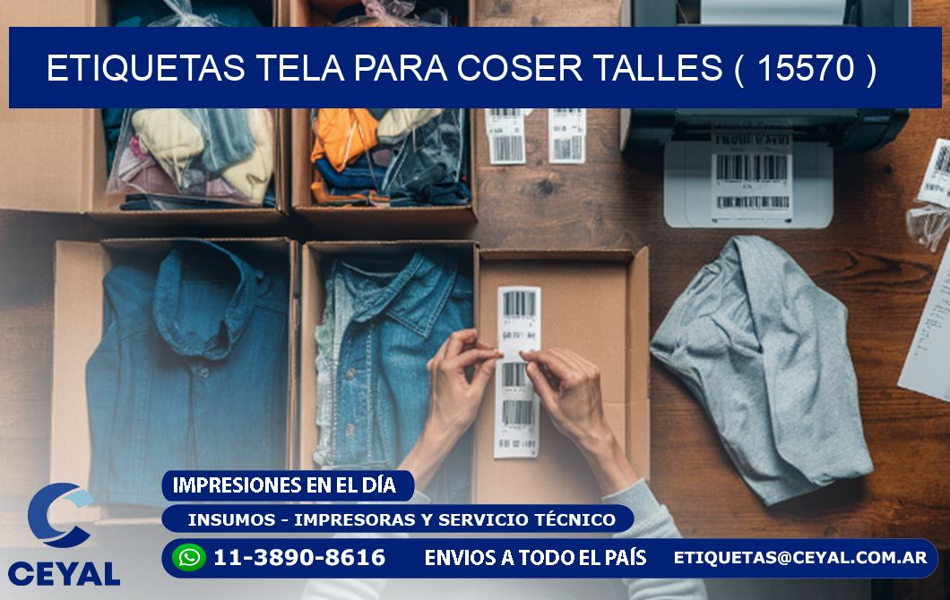 ETIQUETAS TELA PARA COSER TALLES ( 15570 )