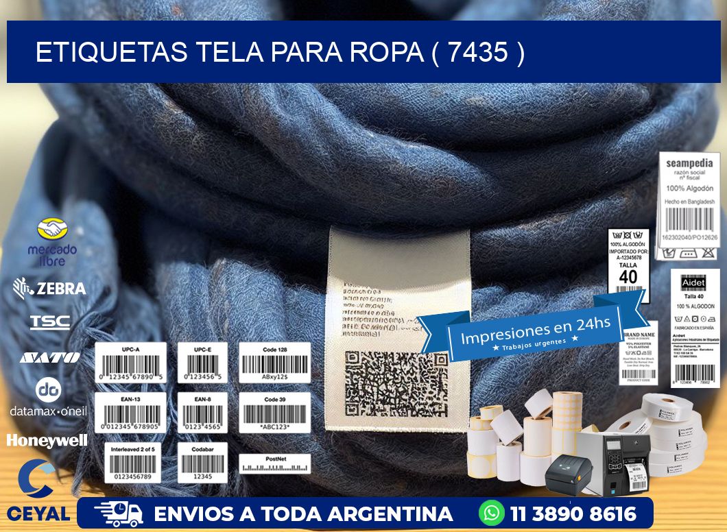 ETIQUETAS TELA PARA ROPA ( 7435 )