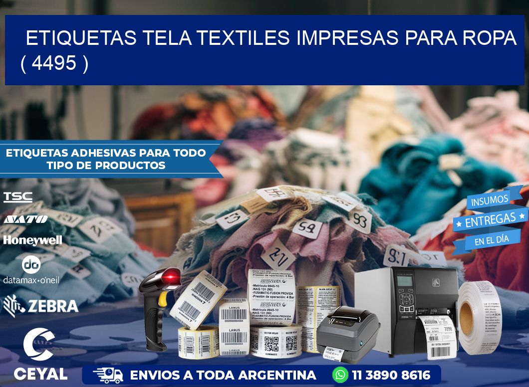 ETIQUETAS TELA TEXTILES IMPRESAS PARA ROPA   ( 4495 )