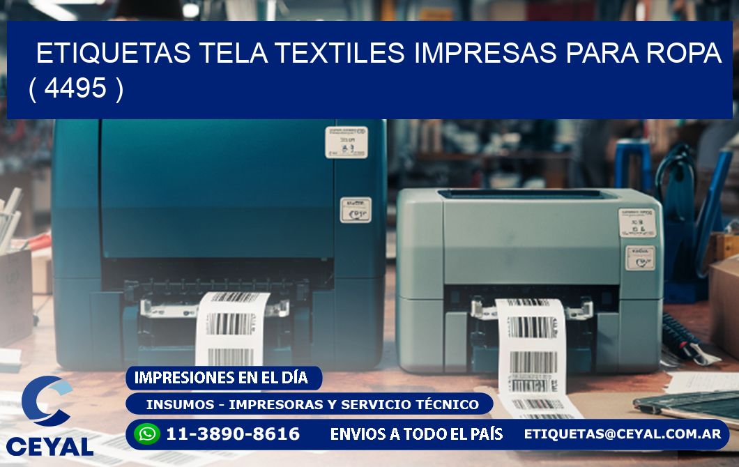 ETIQUETAS TELA TEXTILES IMPRESAS PARA ROPA   ( 4495 )