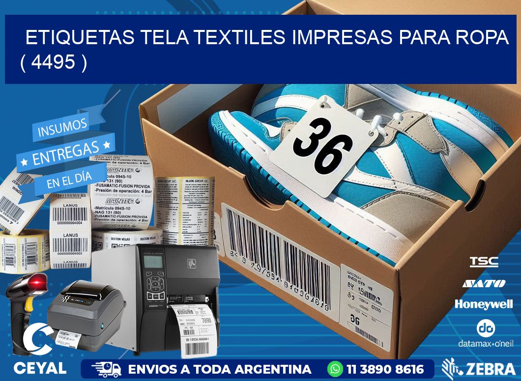 ETIQUETAS TELA TEXTILES IMPRESAS PARA ROPA   ( 4495 )
