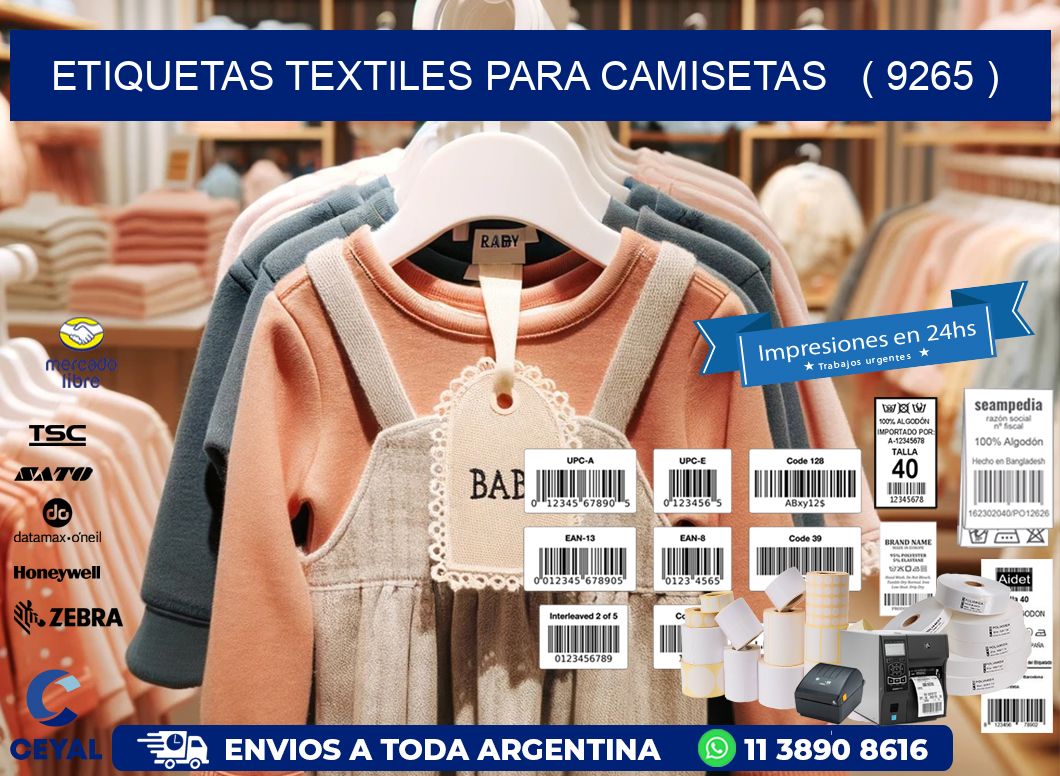 ETIQUETAS TEXTILES PARA CAMISETAS   ( 9265 )