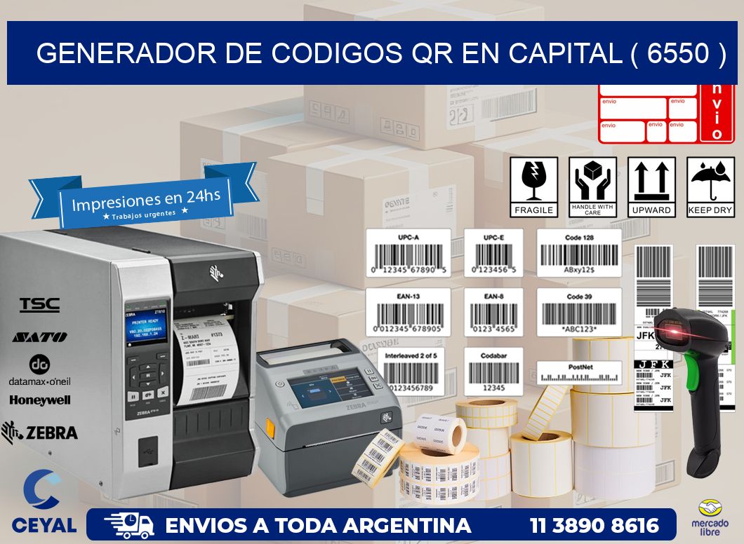GENERADOR DE CODIGOS QR EN CAPITAL ( 6550 )