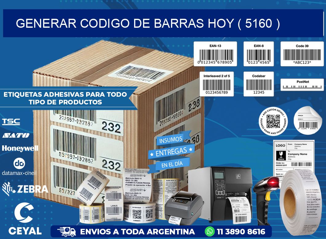 GENERAR CODIGO DE BARRAS HOY ( 5160 )