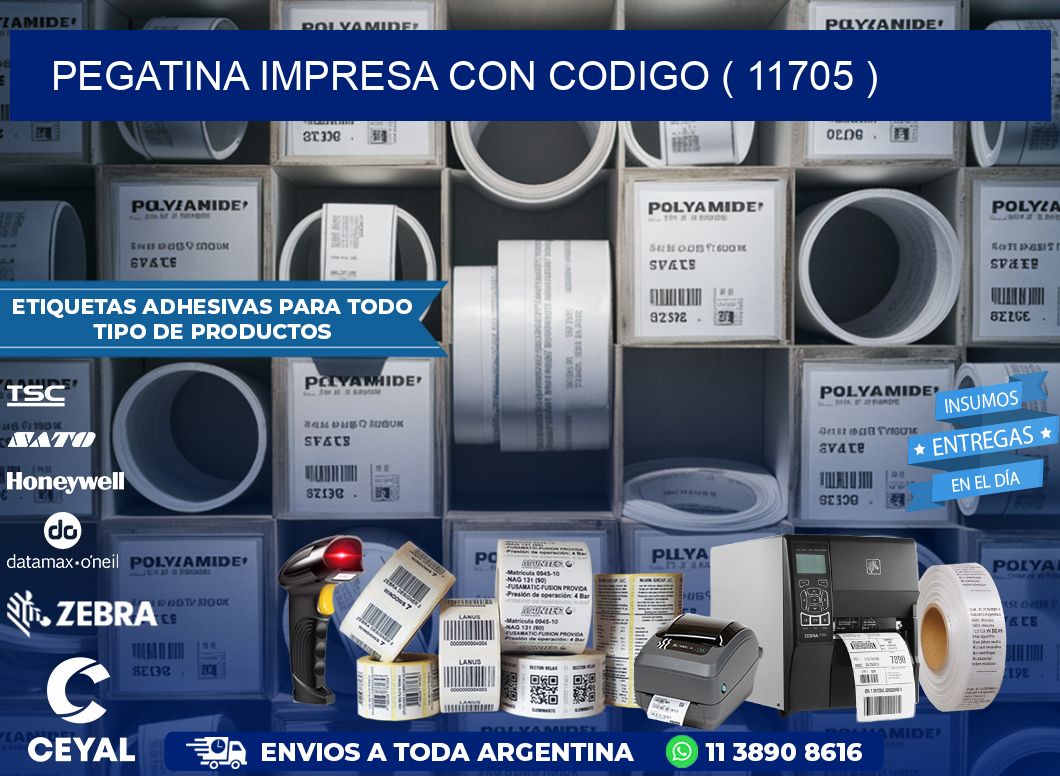 PEGATINA IMPRESA CON CODIGO ( 11705 )