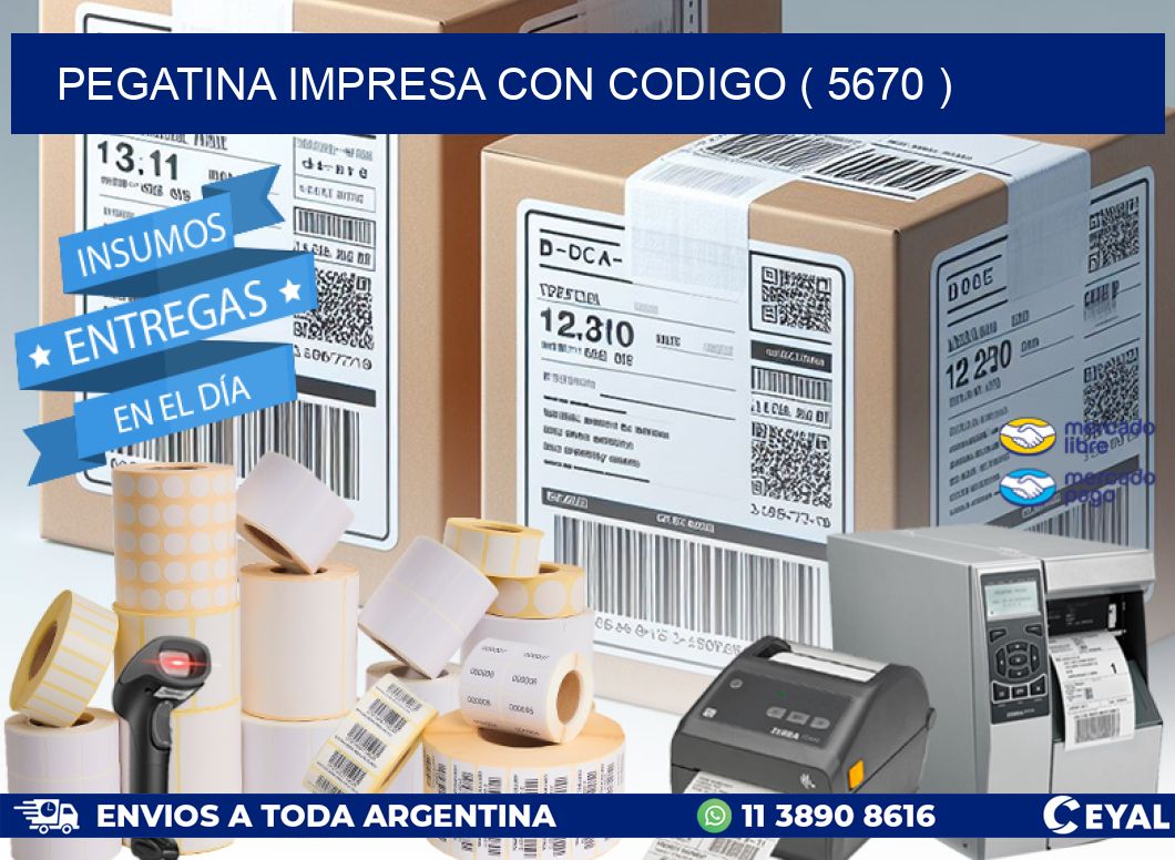 PEGATINA IMPRESA CON CODIGO ( 5670 )