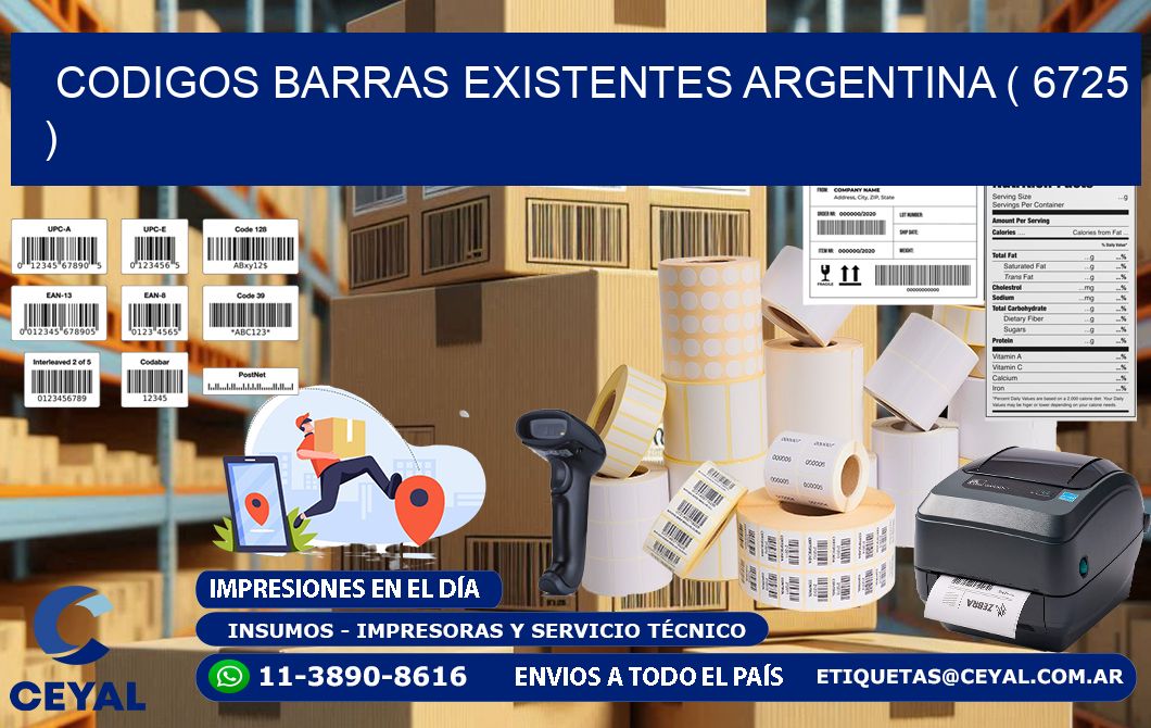 codigos barras existentes argentina ( 6725 )