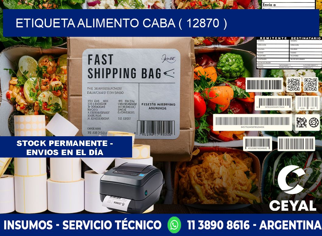 etiqueta alimento caba ( 12870 )
