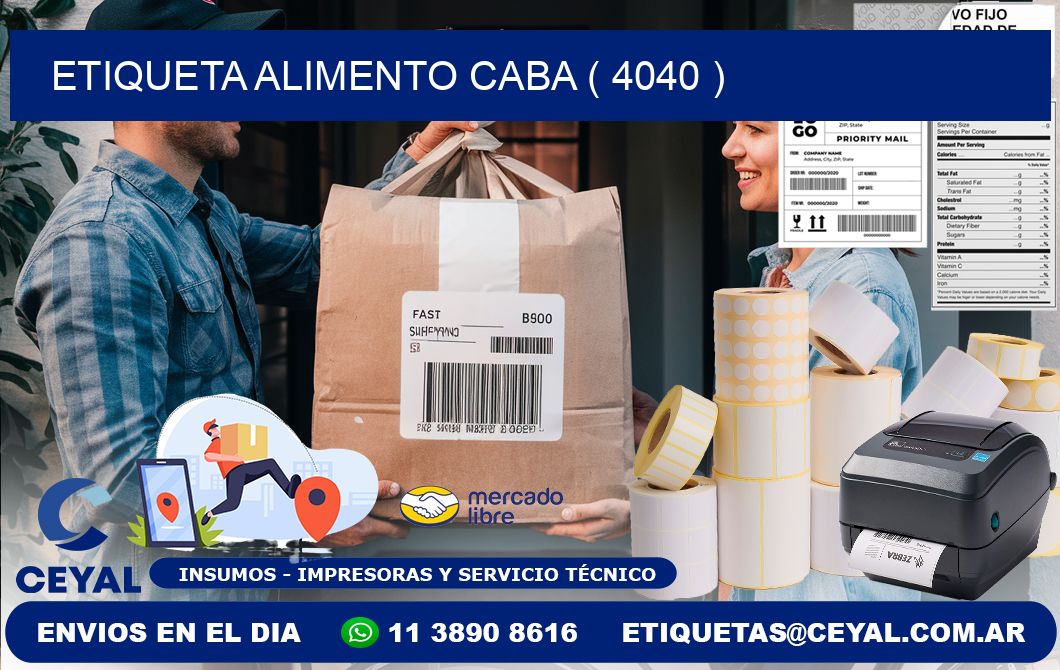 etiqueta alimento caba ( 4040 )