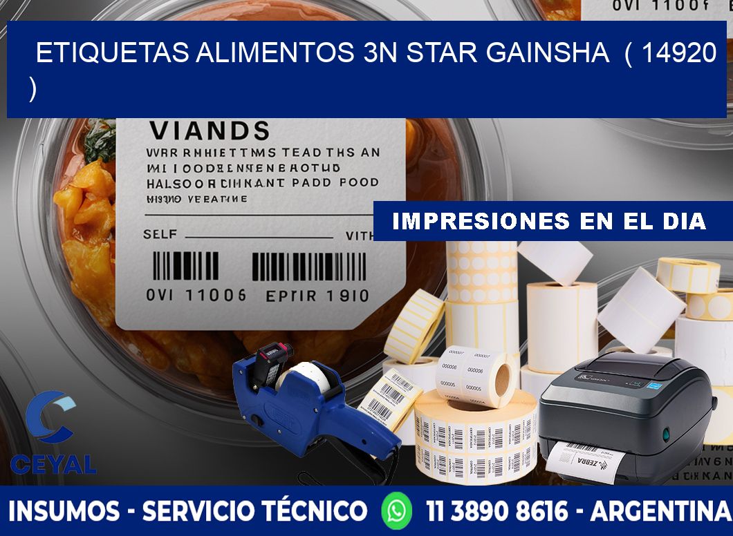 etiquetas alimentos 3n star gainsha  ( 14920 )