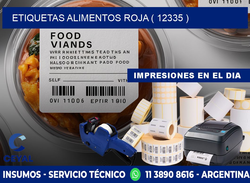 etiquetas alimentos roja ( 12335 )
