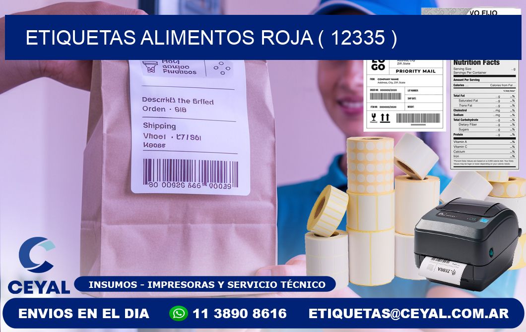 etiquetas alimentos roja ( 12335 )