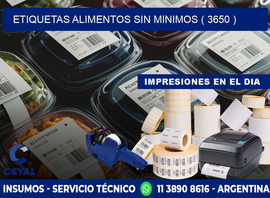 etiquetas alimentos sin minimos ( 3650 )