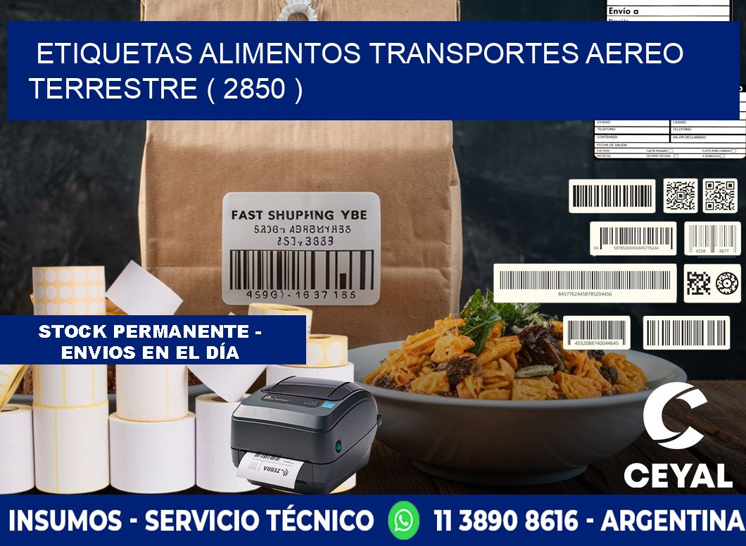 etiquetas alimentos transportes aereo terrestre ( 2850 )