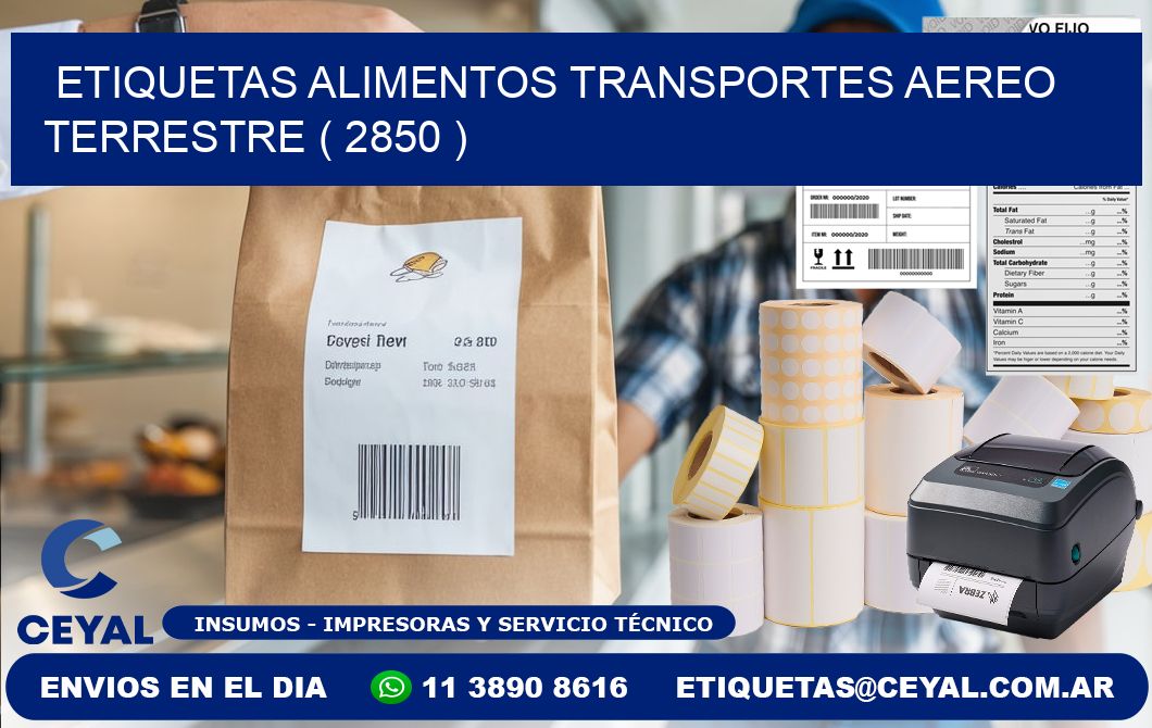 etiquetas alimentos transportes aereo terrestre ( 2850 )