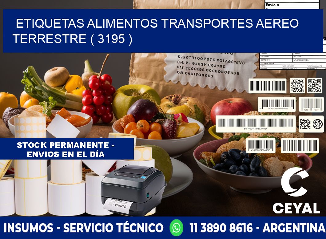etiquetas alimentos transportes aereo terrestre ( 3195 )