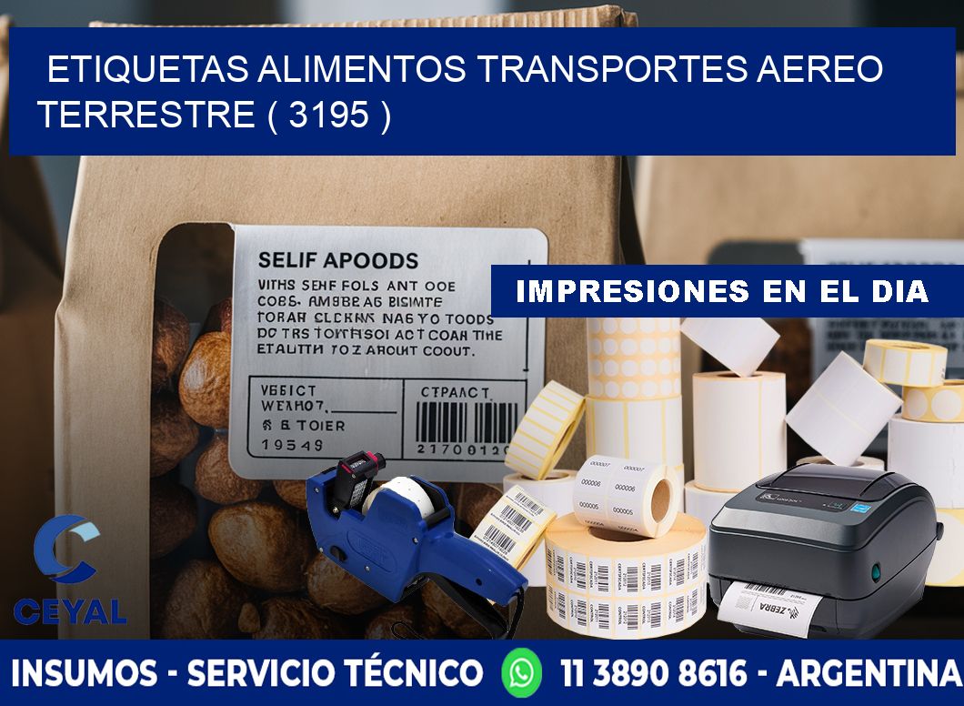 etiquetas alimentos transportes aereo terrestre ( 3195 )
