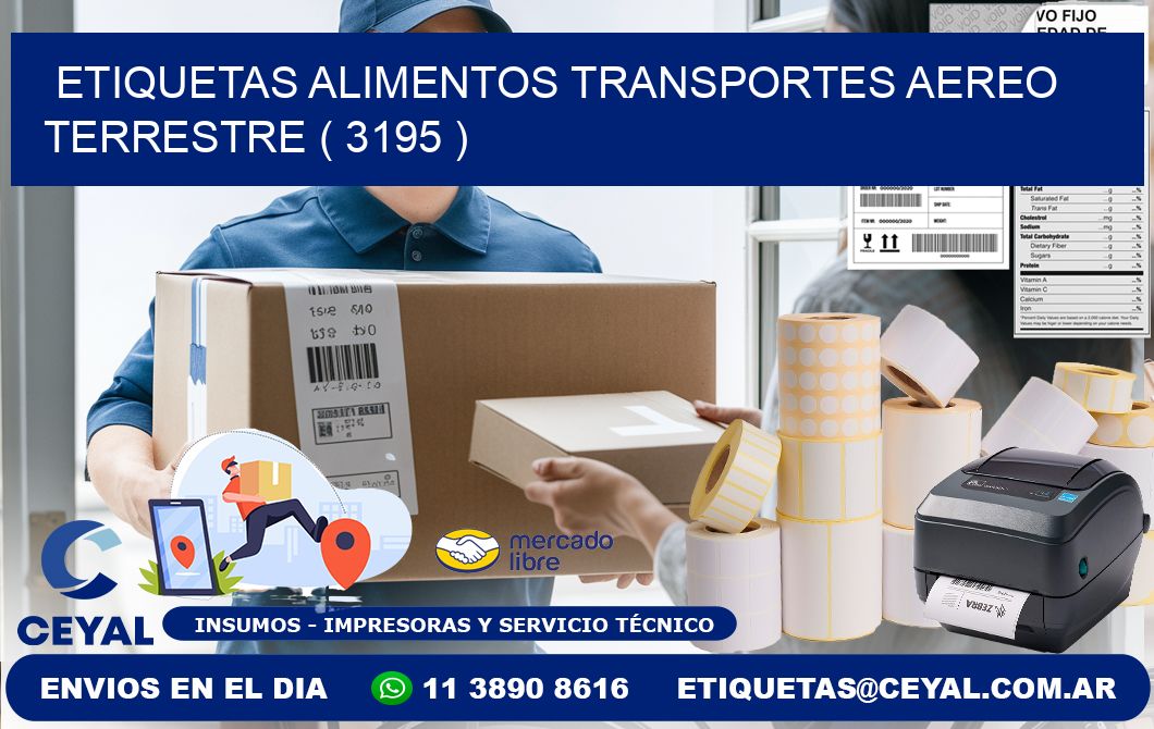 etiquetas alimentos transportes aereo terrestre ( 3195 )