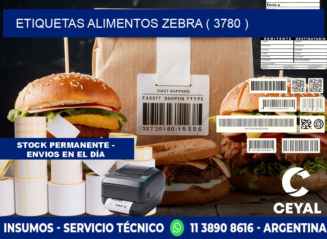 etiquetas alimentos zebra ( 3780 )