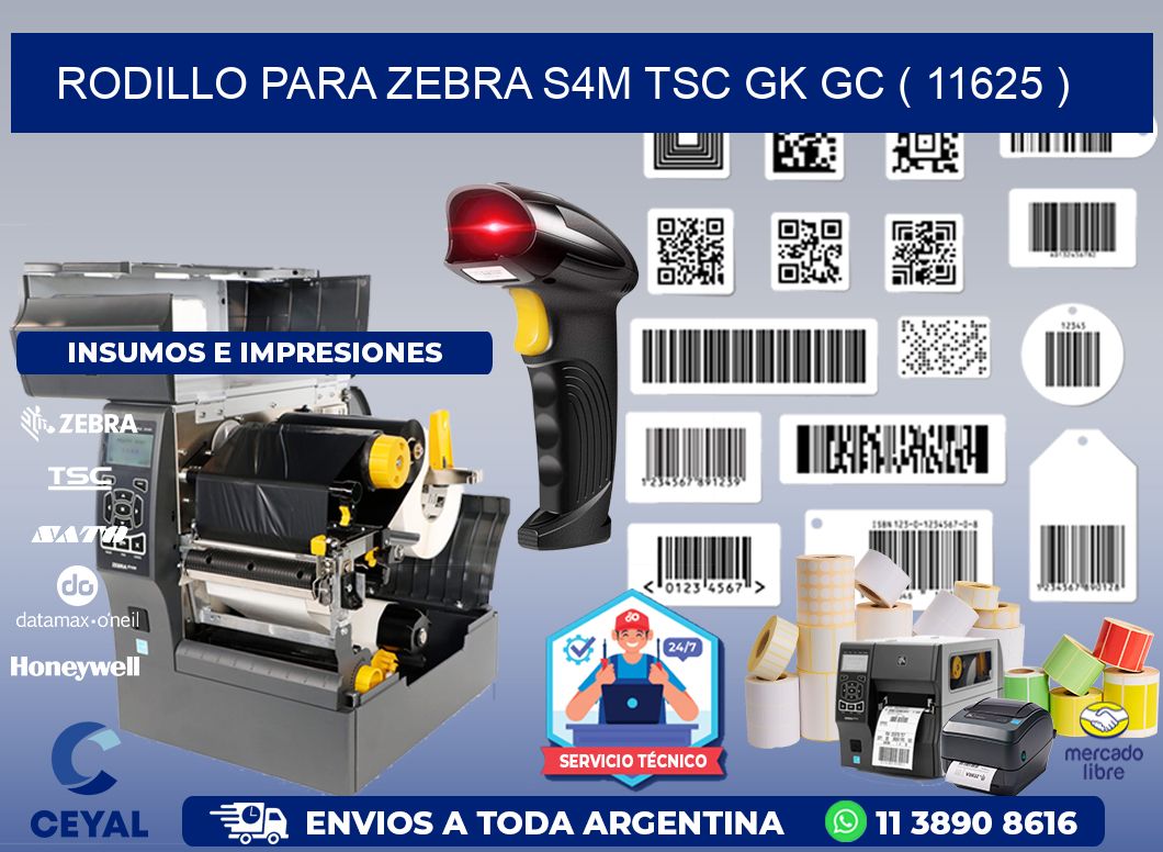 rodillo para zebra S4M TSC GK GC ( 11625 )