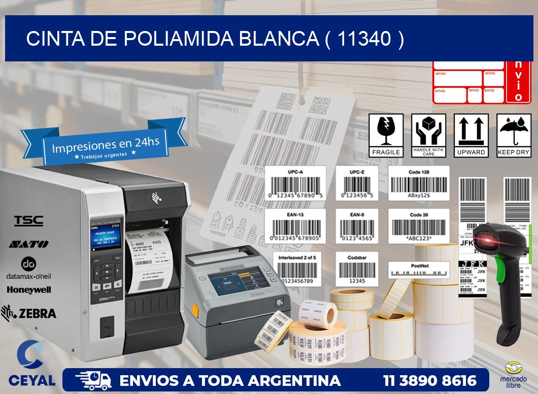 CINTA DE POLIAMIDA BLANCA ( 11340 )