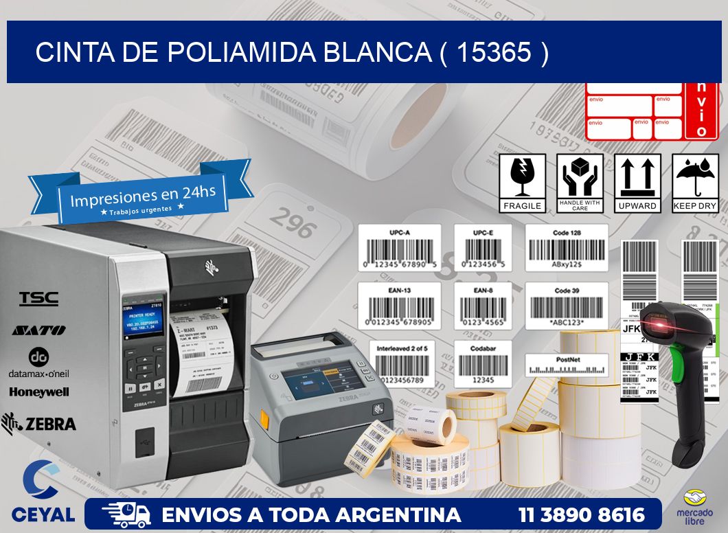 CINTA DE POLIAMIDA BLANCA ( 15365 )