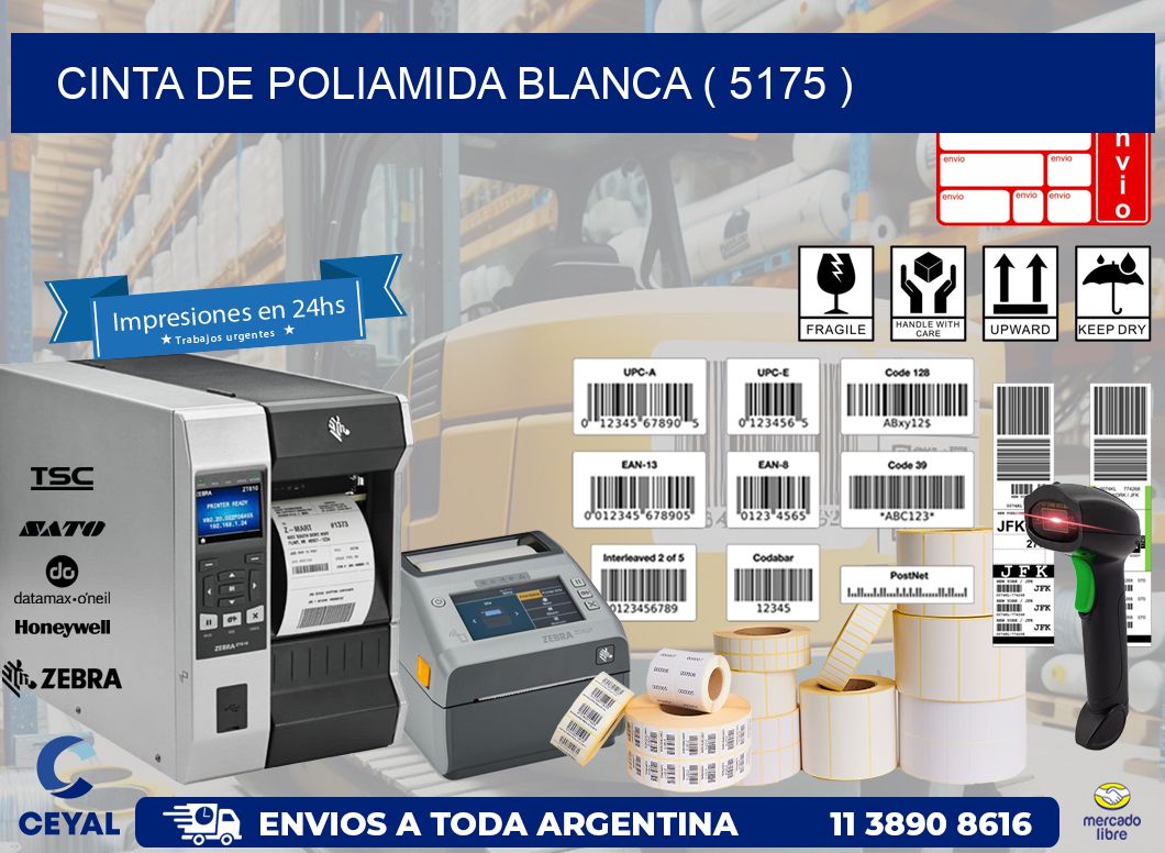 CINTA DE POLIAMIDA BLANCA ( 5175 )