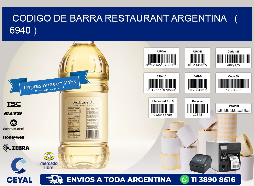 CODIGO DE BARRA RESTAURANT ARGENTINA   ( 6940 )