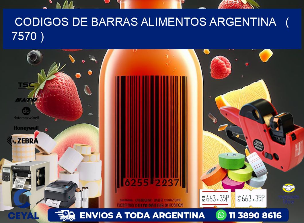 CODIGOS DE BARRAS ALIMENTOS ARGENTINA   ( 7570 )