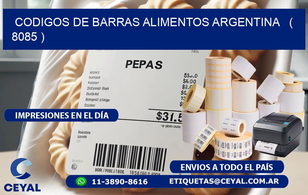 CODIGOS DE BARRAS ALIMENTOS ARGENTINA   ( 8085 )
