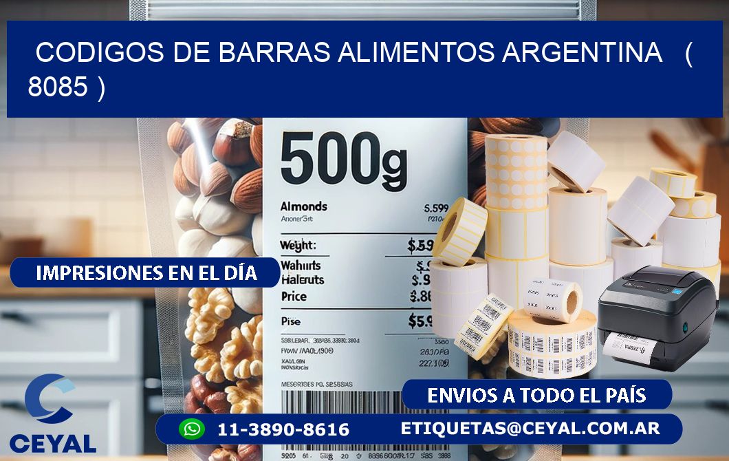 CODIGOS DE BARRAS ALIMENTOS ARGENTINA   ( 8085 )