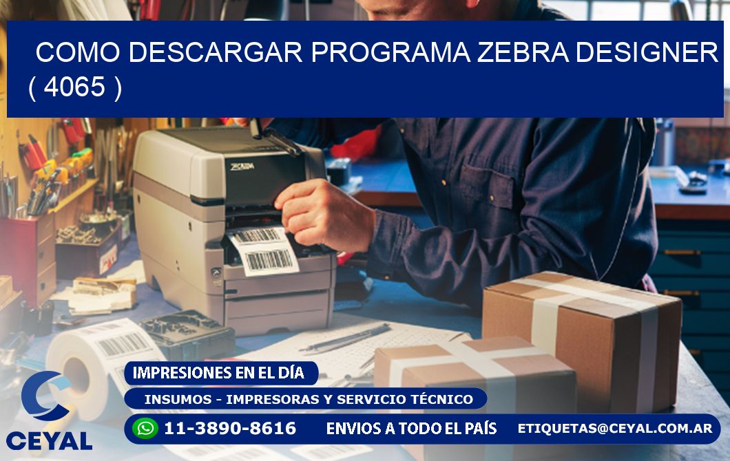 COMO DESCARGAR PROGRAMA ZEBRA DESIGNER ( 4065 )